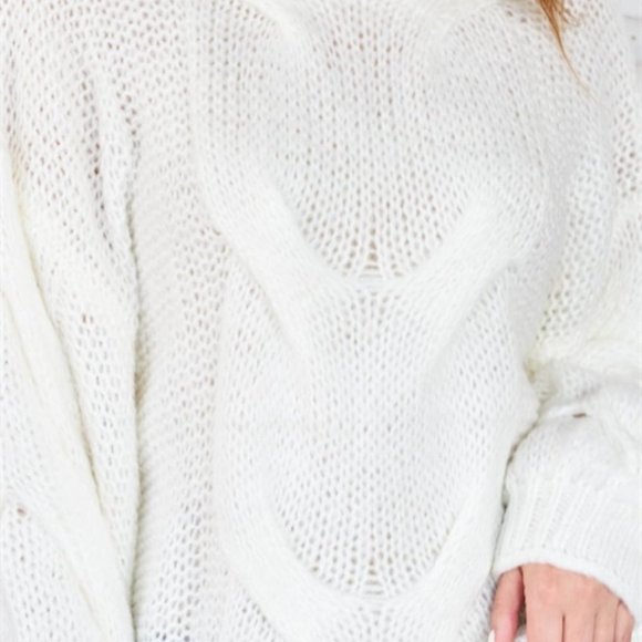 Classic In Cable Knit Sweater top Ivory - Picture 7 of 7